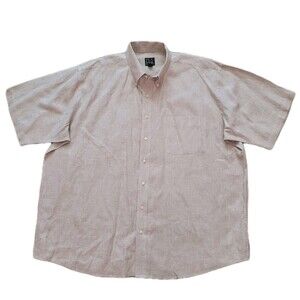 Vtg JOS A BANK Travelers Collection Linen Shirt Men XXL Biege Short Sleeve Camp